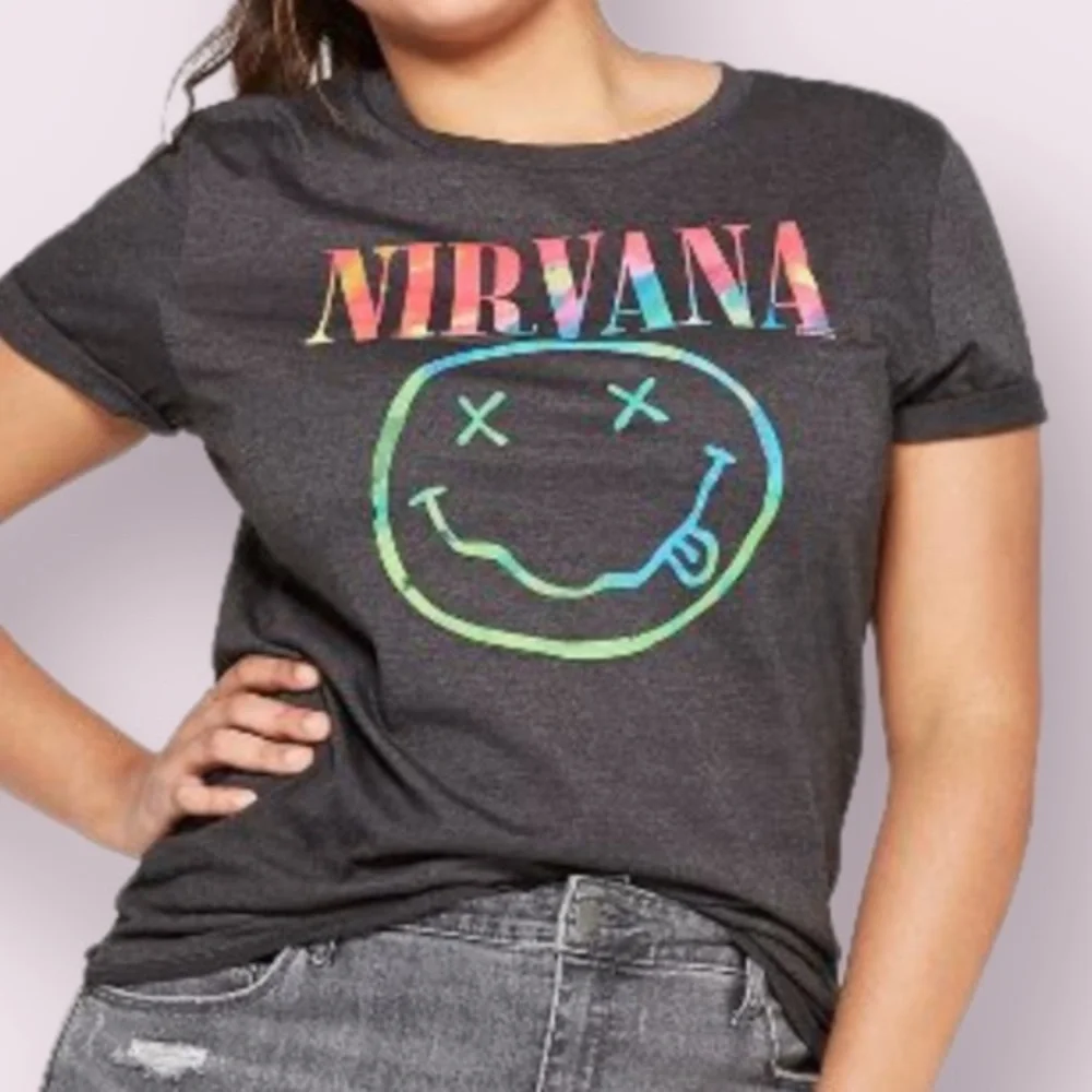 Nirvana Smile Short Sleeve T-shirt Tie Dye Graphic Rock Goth Hippie Retro Grunge - Picture 2 of 12